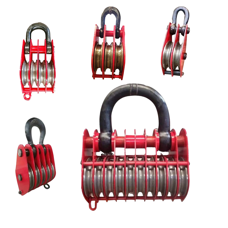20t-320t multi sheave wire rope pulley block, heavy duty lifting pulley block with hook, bearing bushing crane wire rope pulley