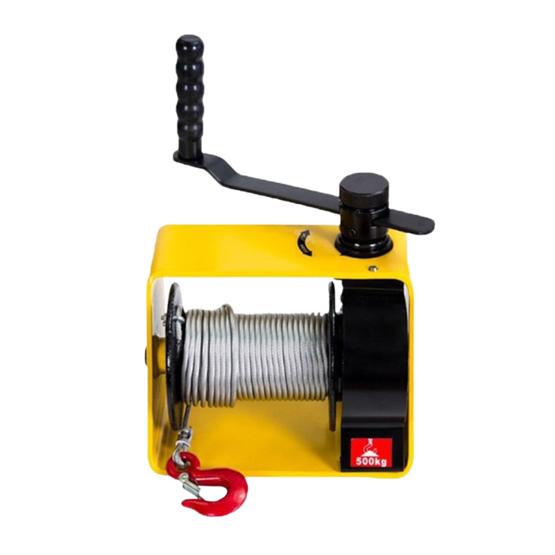 Worm gear small hand winch two-way self locking heavy duty manual hand crank hoist 250kg 500kg 1000kg
