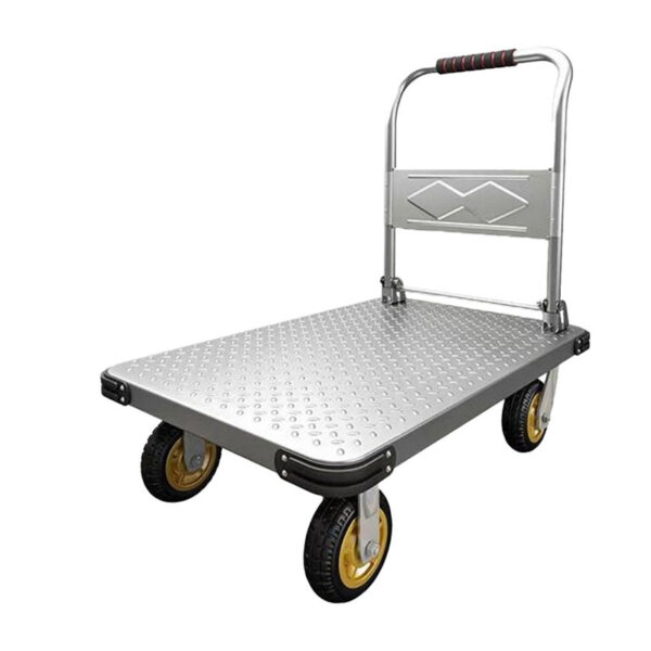 Zinc Galvanized 500kg Foldable Platform Trolley | Durable Silent Hand Truck