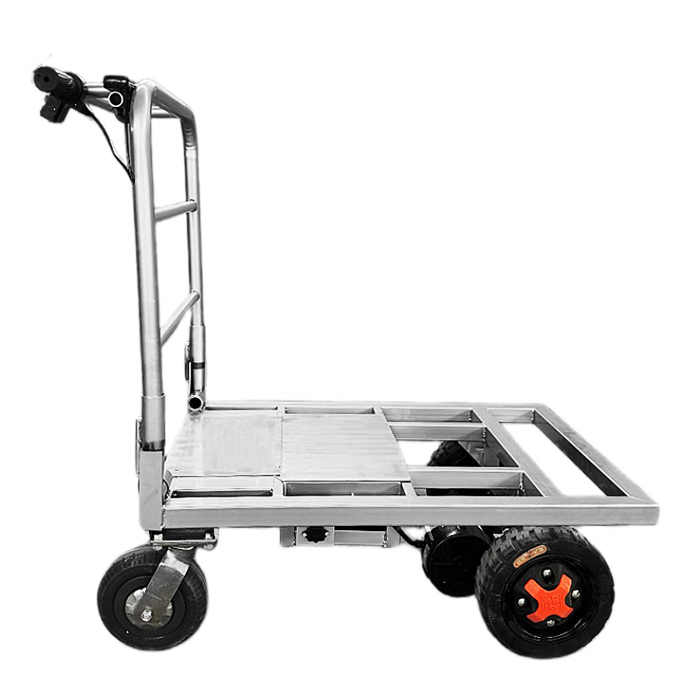 Steel Platform Electric Flatbed Trolley | Construction Site Moving Tool