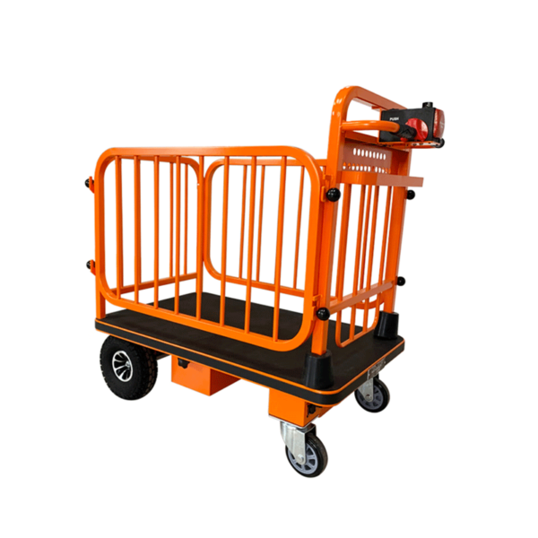 400kg Load Electric Foldable Cargo Truck | Four-Wheel Steel Plate Platform Handcart Tool