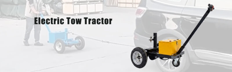 Small hand-pull electric tugger, pedestrian tow tractor with trailer hook, 1500kg 1600kg max load, for warehouse, airport and caravan moving