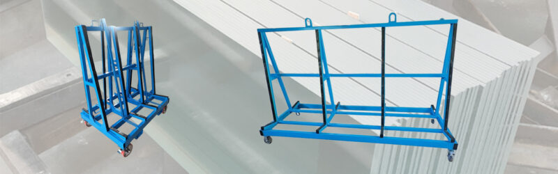 Glass Trolley Durable Glass Transport Cart for Warehouse and Supermarket