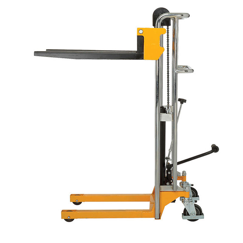 Portable 400kg Manual Platform Fork Lift | Hydraulic Hand Stacker with Foot Pedal Control