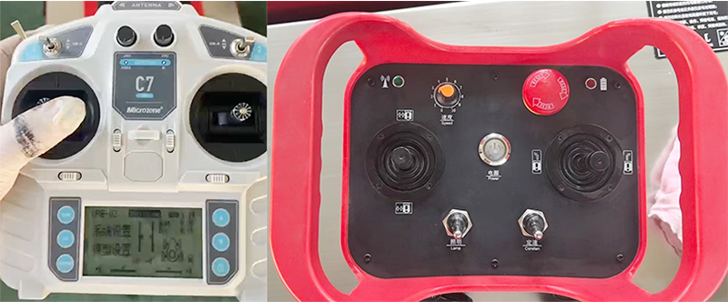Optional remote controllers for 10‑80T electric tank mover, standard wireless remote and heavy‑duty industrial remote control