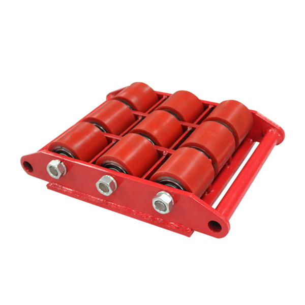 Machine moving skates load‑bearing wheel detail close‑up