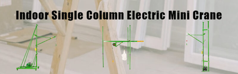 Compact Curved-Arm Hoisting Machine for Indoor Building and Renovation Projects