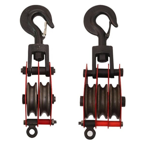 3Ton Double & Three-Wheel Lifting Pulley | Small Labor-Saving Household Manual Lifting Hook