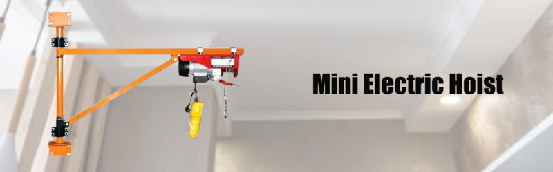 220V Mini Electric Hoist with Column Support Bracket, Household Roof Lifting Winch, Small Construction Elevator Crane, Load Capacity 100kg 200kg 300kg, Lifting Height 10m 15m 20m 30m for Home Renovation