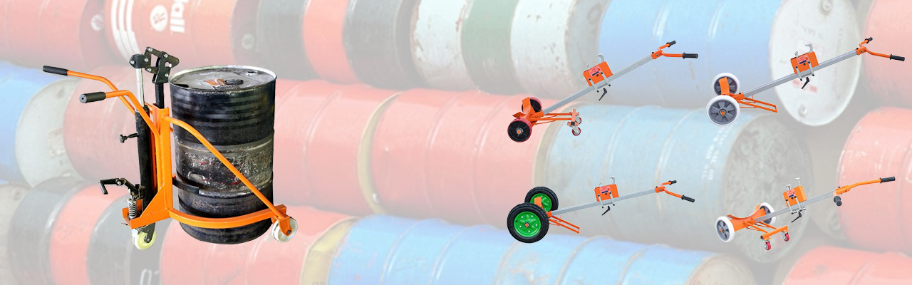 Foot operated hydraulic drum trolley 350kg eagle‑claw type for steel plastic oil barrel handling