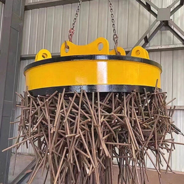 Structure display of round lifting electromagnet, industrial magnetic suction plate for waste steel