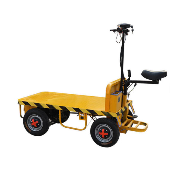 Heavy Duty Metal Electric Platform Trolley | Farm Tool Handcart for Heavy Load Handling