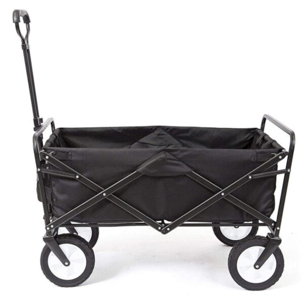 4-Wheel Collapsible Hand Pull Wagon | Folding Beach Cart for Garden Camping & Storage