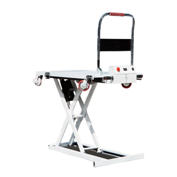 hydraulic table trolley, manual hydraulic lifting trolley, stainless steel hydraulic table cart, portable material lifting trolley for workshop