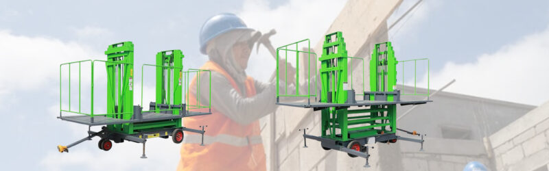 Foldable mobile masonry platform, compact folded construction working